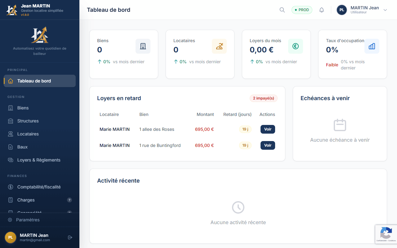 Page de connexion espace locataire